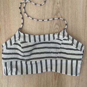Black And White Striped Women’s Swim Suit Top Size Small